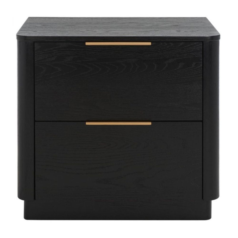 Table de chevet Cornew l 16 po avec 2 tiroirs spacieux, table d'appoint moderne en bois massif pour chambre et chambre d'amis