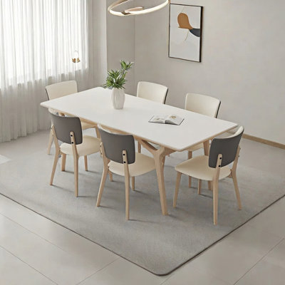 Rock plate dining table and chair combination