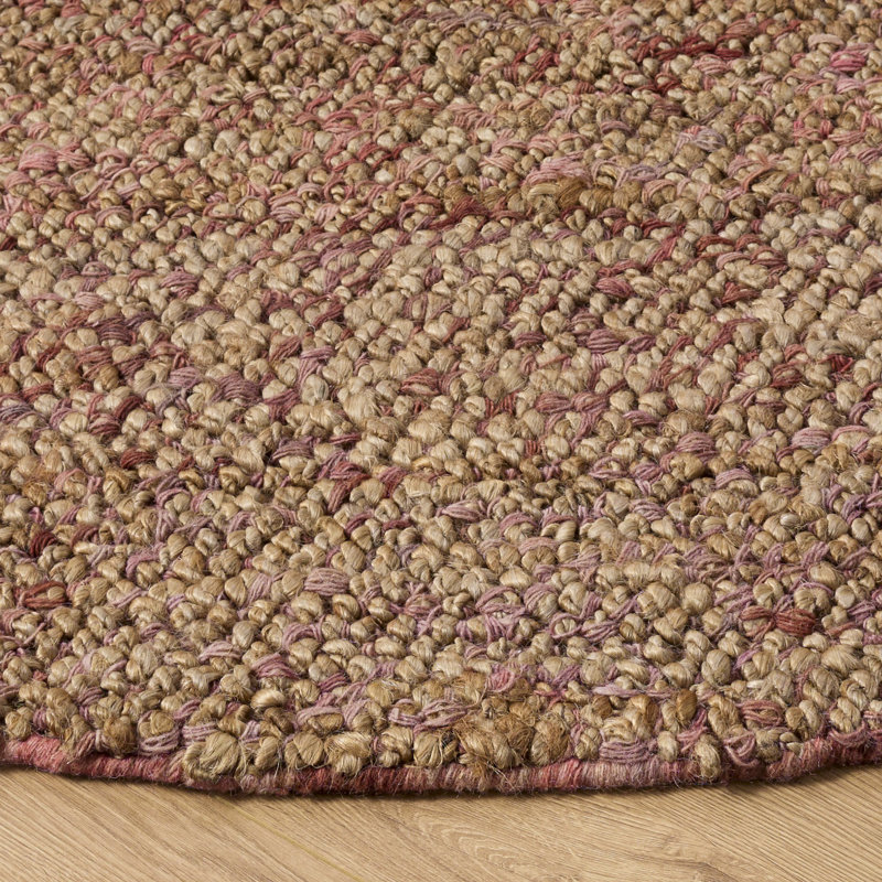 Ellmarie Hand Woven Jute/Wool Rug in Brown, Round 6'