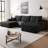 Boneless 107" U-Shaped Cloud Sectional Sofa with Ottoman and Left Chaise, Plush Corduroy Fabric Deep Seat Corner Couch, Modern 4-Seat Sofa for Living Room, No Assembly Required-1506515937