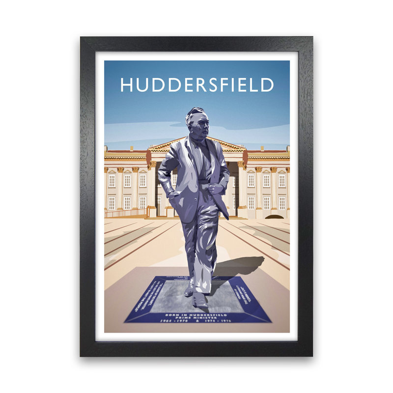 Huddersfield Portrait 1 Piece Wall Art, 34cm H x 25cm W x 3cm D, Black Framed