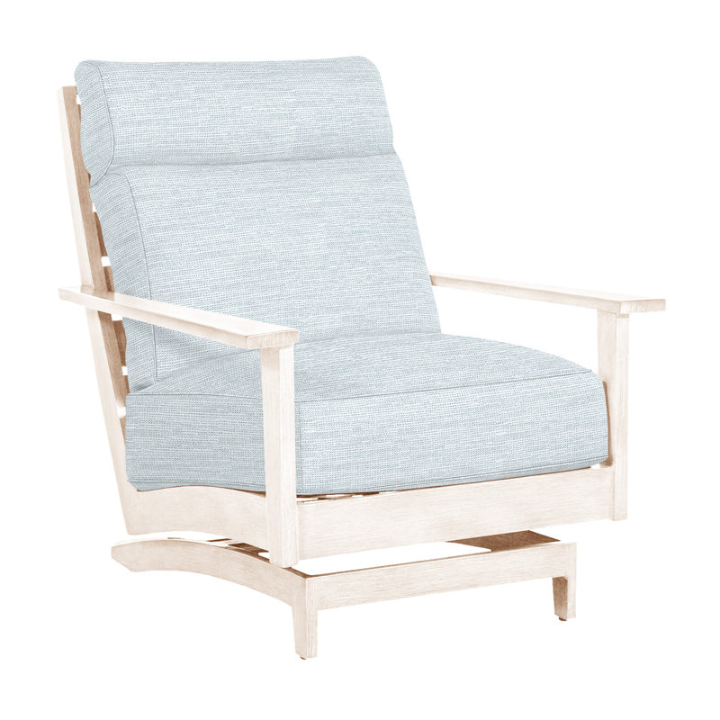 Kennebunkport Patio Lounge Chair with Cushions, Oyster, Welt + Standard fill, Paper Sky