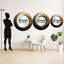 Or noir minimaliste spirales poteries - miroir mural spirales abstraites, miroir décoratif rond doré, art imprimé en métal-99620471