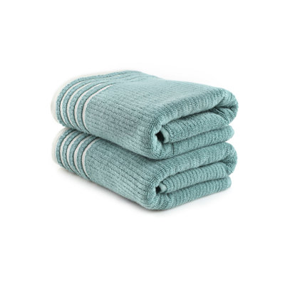 Ensemble de serviettes luxueuses (2 pièces), vert, 19,7 x 35,4 pouces | 100% micro-coton, 15,7 oz / verge carrée | Lavable à la machine à 104 ° F | Ultra-absorbant, doux et à séchage rapide | Parfait pour la salle de bain et le spa