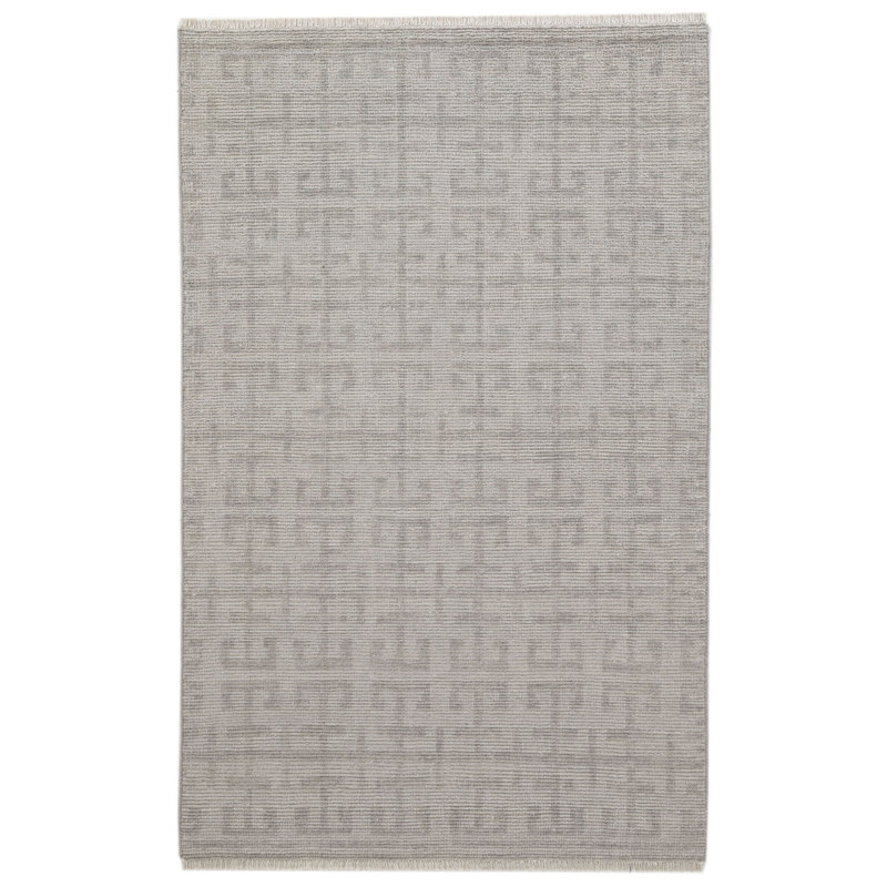 Hand Knotted Wool Row Indoor Area Rug, Rectangle 7'9" x 9'9"