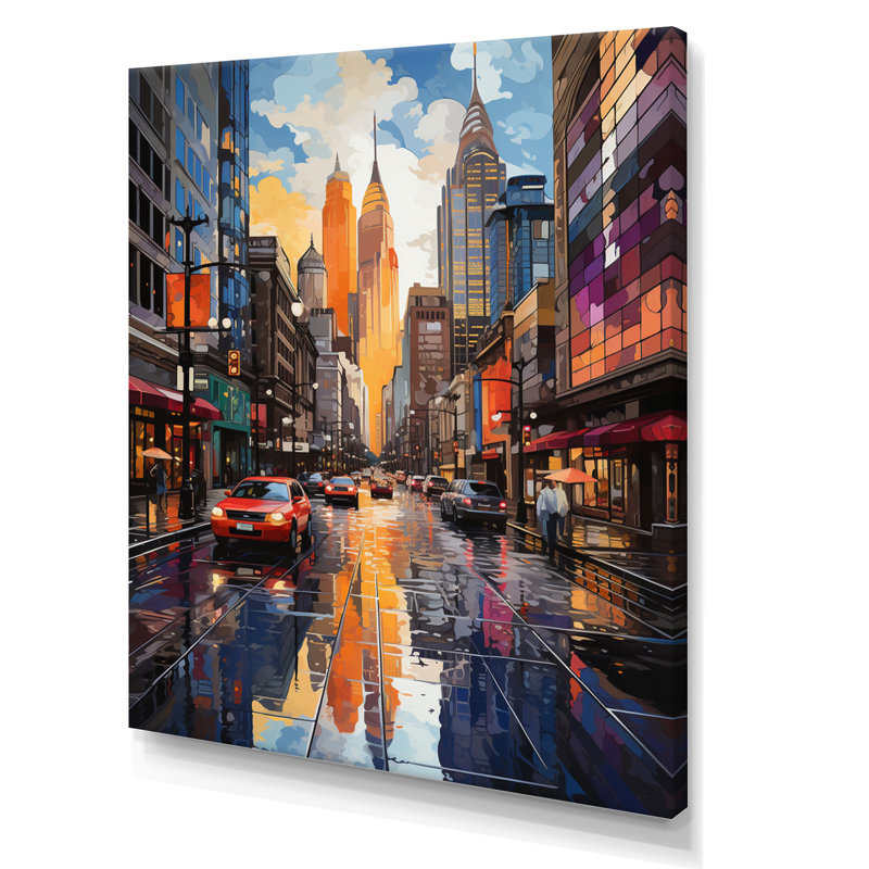 City Charlotte Collage III, H 44 po x l 34 po x P 1,5 po, Toile tendue