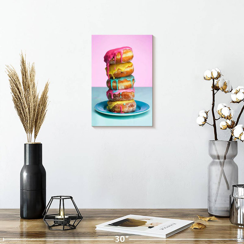 Yarlin Frosted Doughnut Stack, 12" H x 8" W
