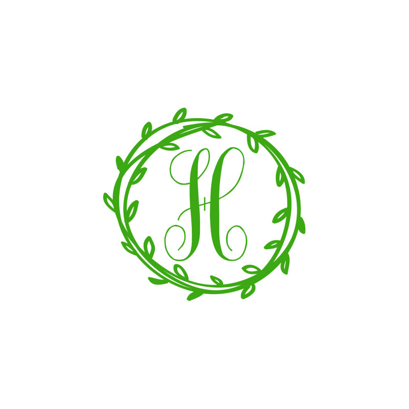 Décalcomanie murale monogramme initial Klar, Vert tilleul, Oui