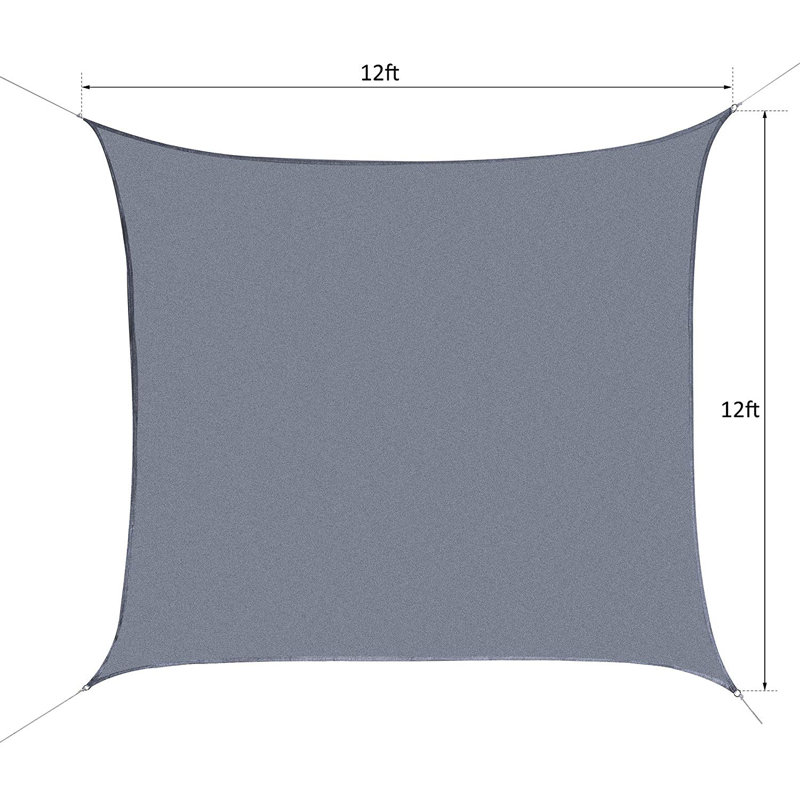 12 Square Shade Sail, Gray