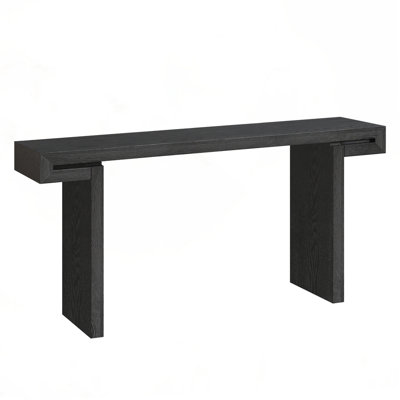 Distressed Wood Finish Rustic Farmhouse Console Table