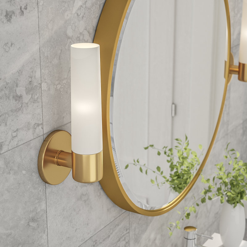 Applique murale pour salle de bain 1 lumière Amiela, Patine bronze de cuivre peint