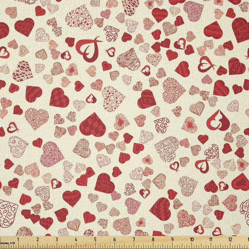 Deawn Romantic Valentine Hearts Multi-Purpose Fabric