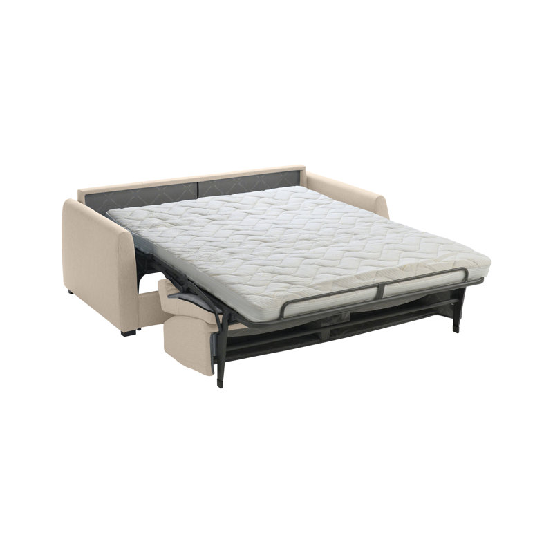 Canapé-lit à accoudoirs arrondis de qualité supérieure en tissu 80 po Mirabelle, Tissu DuraTex sable performance