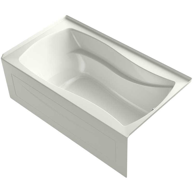 Mariposa Alcove Bubblemassage 66" x 36" Bathtub, Dune, Droite