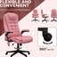 Fauteuil de bureau avec 6 vibrations, inclinable chauffant, cuir d'unité centrale rose, massage par vibration et chauffage réglable, télécommande pour accoudoirs - augmente le niveau de confort