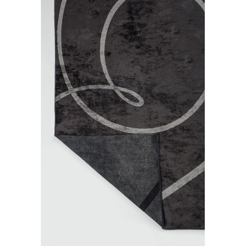 Rapture Gray/White Abstract Luxury Area Rug, Rectangle 7'10" x 11'2"