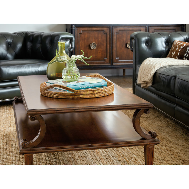 Charleston Rectangular Brown Wood Coffee Table with Storage
