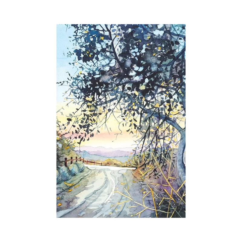 Topanga Trail 1 Piece Painting on Canvas, 20.32 cm H x 30.48 cm W, Wrapped Canvas