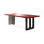 Bureau rectangulaire rouge + noir en bois massif + acier au carbone + acrylique avec 1 tiroir-2119056961