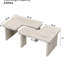 Table basse en forme de L, 48,18 x 23,03 et 35,43 x 31,49 pouces, blanc, pour la salle à manger, le jardin, la structure, facile à nettoyer, blanc, amovible, Beach House et Breezy