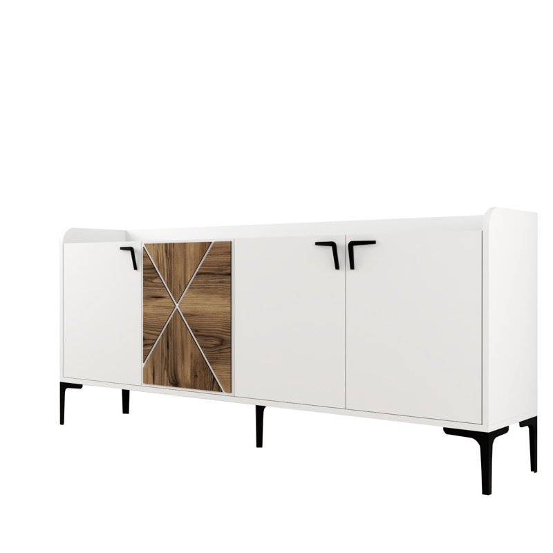 Console 70,9 po Enela, Noyer, Blanc / noyer