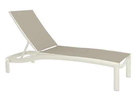 Kor Outdoor Metal Chaise Lounge, Sparkling Water, Parchment