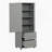 Tall Bathroom Storage Cabinet, Freestanding Storage Cabinet with Two Drawers and Adjustable Shelf, MDF Board with Painted Finish-164399541