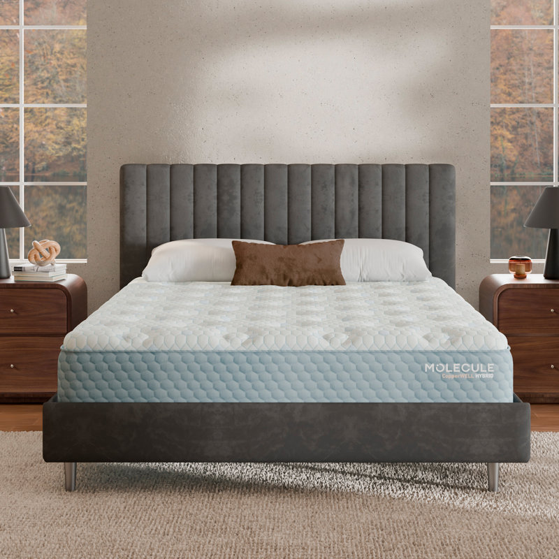 MOLECULE CopperWELL 13" Hybrid Cooling Gel Memory Foam and Encased Coil Medium Firm Mattress, Full