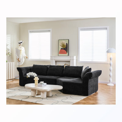 Right Arm Sectional Sofa with Throw Pillows