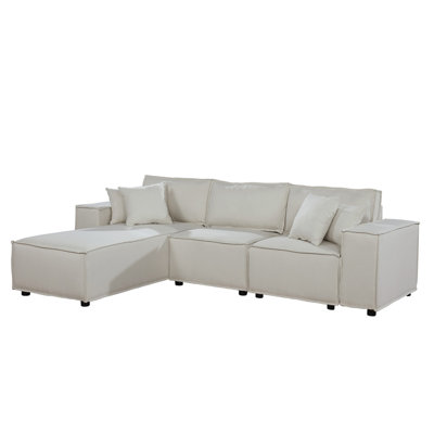 104" Sofa With Reversible Chaise In Linen