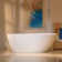 58-5/8" L X 29-1/8" W Solid Surface Stone Resin Freestanding Bathtub In Matte White