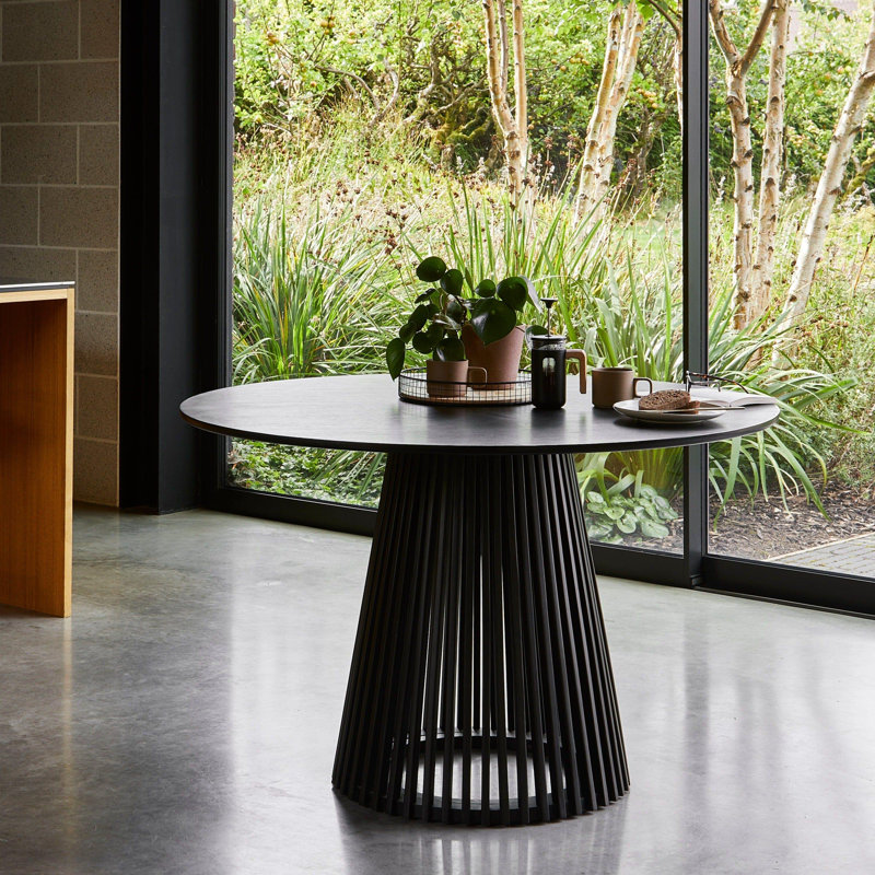Willow Round 120cm Dining Table, Black