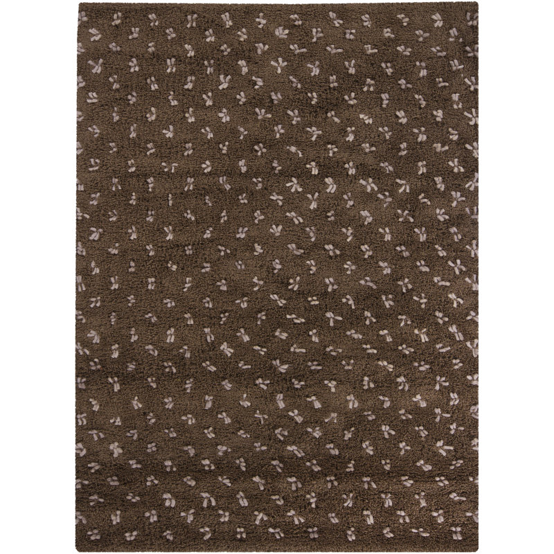 Strata Brown/White Area Rug, Rectangle 7'9" x 10'6", Brown/Light Gray