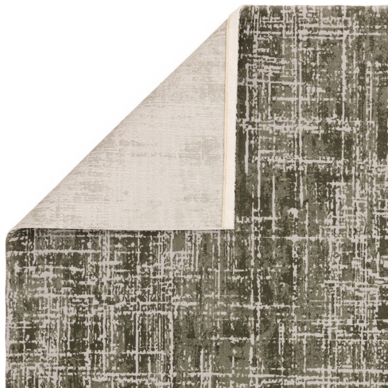 Abstract Green Luxurious Modern Easy To Clean Rug For Dining Room Bedroom & Living Room, Polypropylene Plastic/Polyester