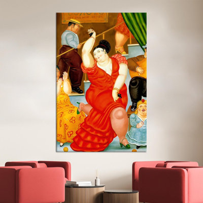 «Botero-Inspired Dancing Woman», reproduction d'art sur toile abstraite, 1P