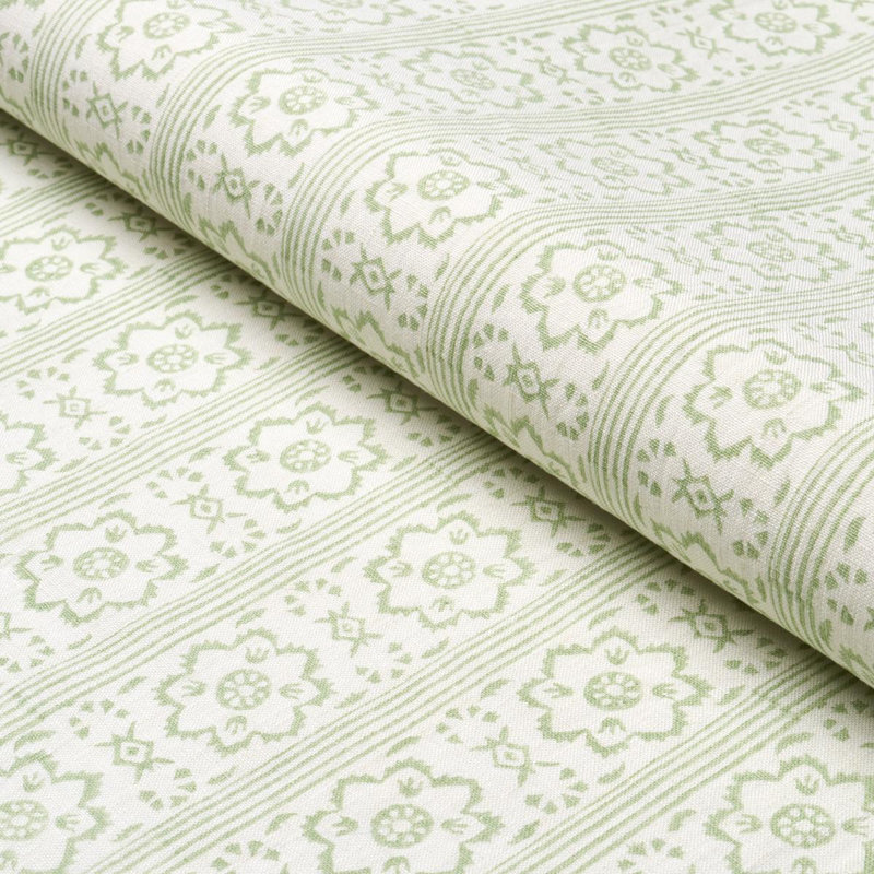 Sunda Hand Blocked Print Fabric, Sage