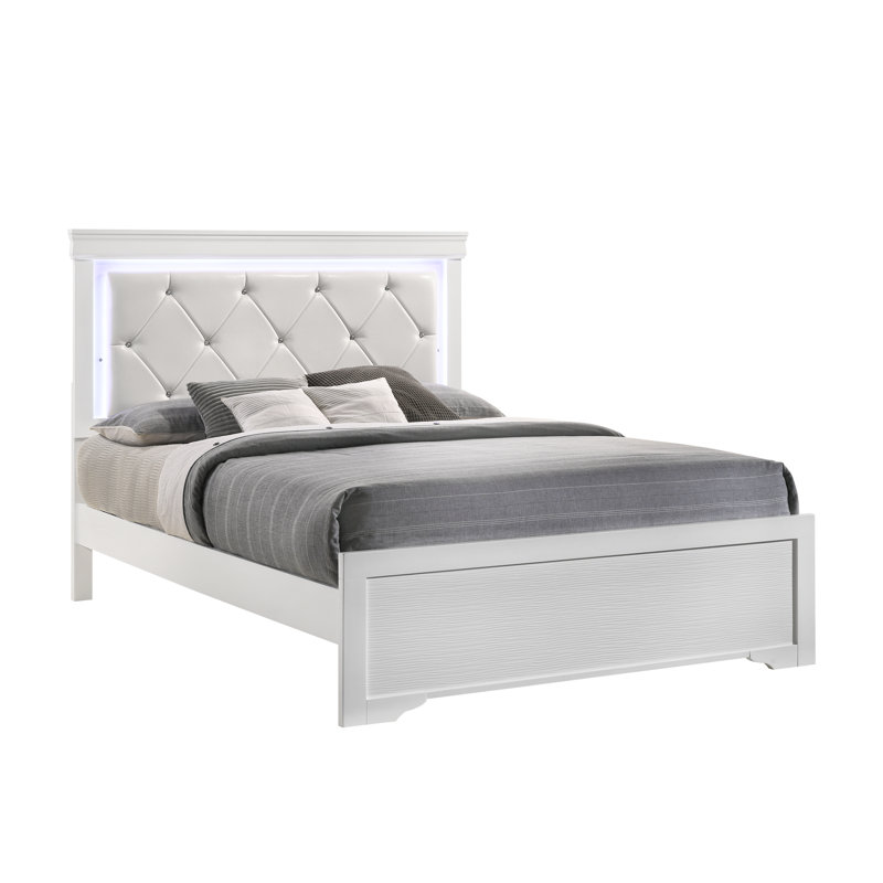 Mayodan Upholstered Standard Bed, King, White