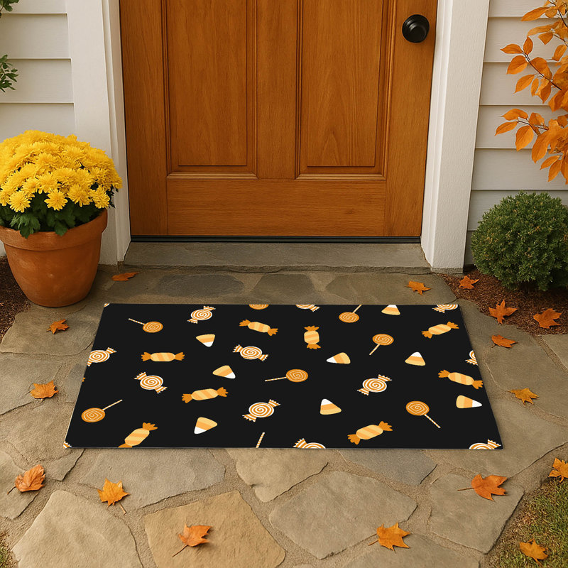 Tapis de porte d'extérieur I veulent Candy, Gris anthracite, L 17 po x L 24 po