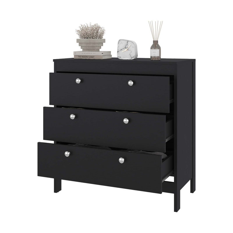 Commode 3 tiroirs simplifiée pour une organisation moderne, Wenge