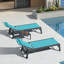 Ensemble de 3 chaises longues d'extérieur en aluminium avec roulettes et coussins-677208731