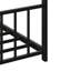 Structure de lit double en fer noir, forme de toit avec lumières à DEL, 78,5 po x 55,9 po, 58,4 po, charge de 350 lb, cadre facile à assembler et éclairage quatre couleurs équipé, H 58,4 po de largeur, capacité, coffre-fort-1858979449-1858979448