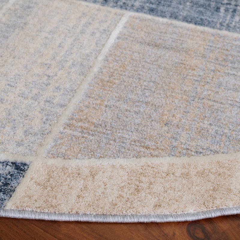 Scarlett 402 Performance Geometric Shapes Rug, Round 6'7"