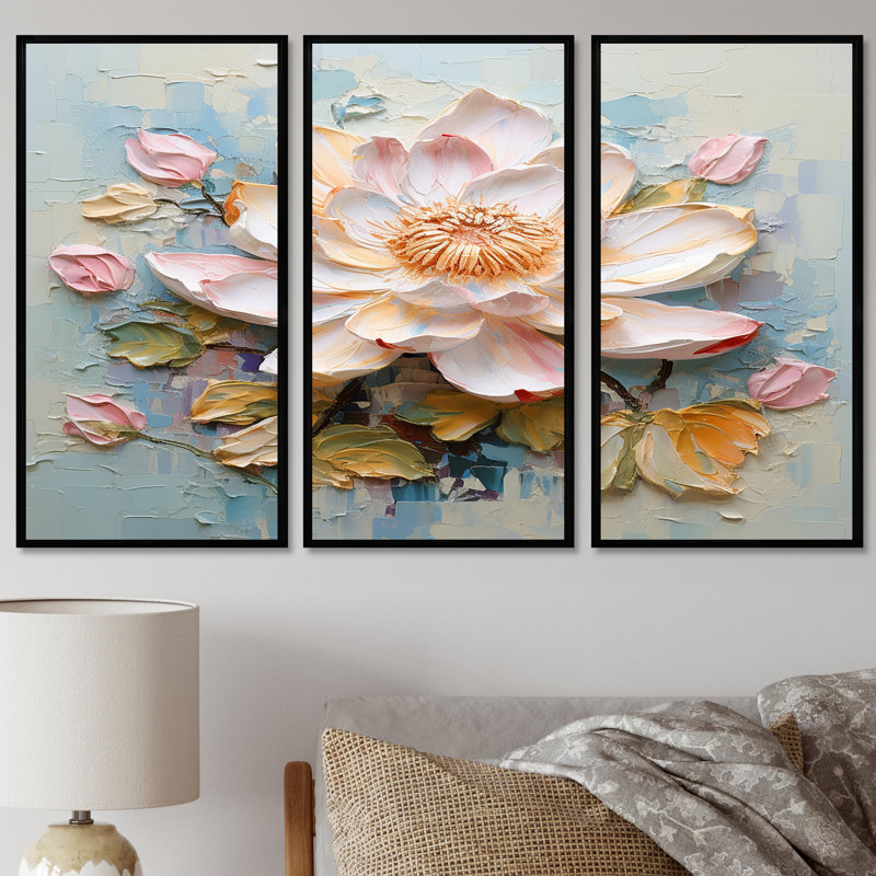 Ensemble de salon Verveine - Lotus, Cadre flottant noir, H 40 po x l 60 po x P 1 po