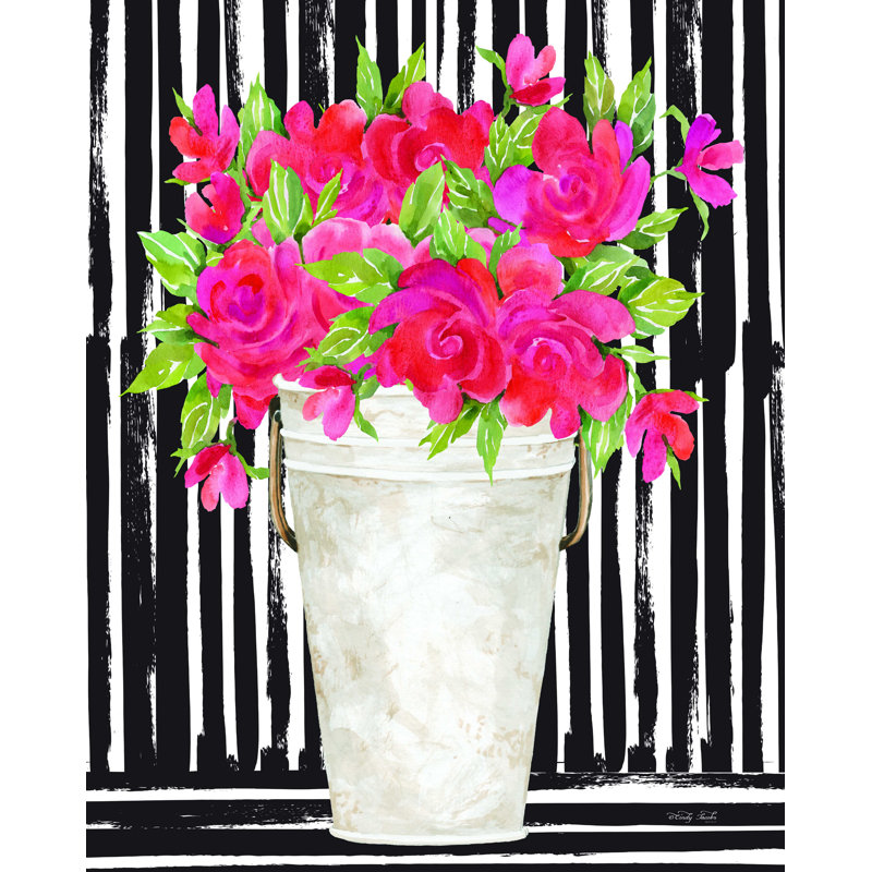 Fuchsias II - impression sur toile tendue, H 16 po x l 12 po