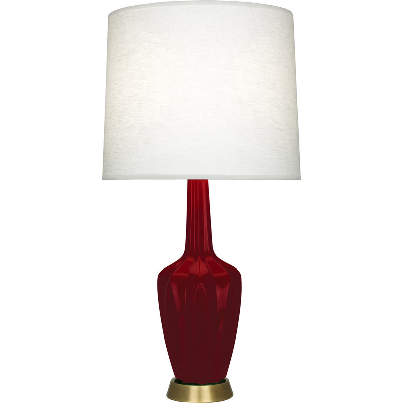 Petite lampe d'appoint Emma, H 34,25 po x l 7,38 po x P 15 po, Sangria glacé, Céramique / métal