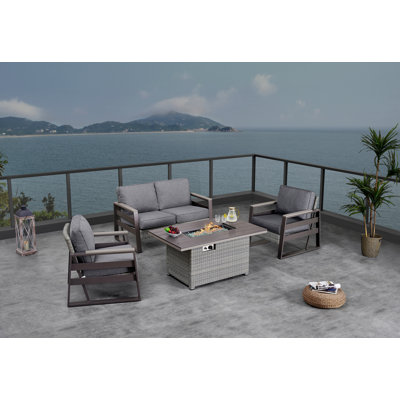 Tricarico 4 - Person Patio Conversation Set with Cushions