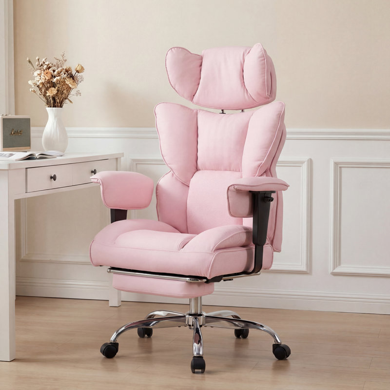 Fauteuil de bureau ergonomique Arless pour cadres de grande taille, avec accoudoirs rembourrés réglables, inclinable robuste pouvant supporter jusqu'à 159 kg, avec appui-tête et repose-pieds, revêtement luxueux en cuir PU gaufré, résistant aux animaux de compagnie, fauteuil de bureau pivotant avec soutien lombaire.