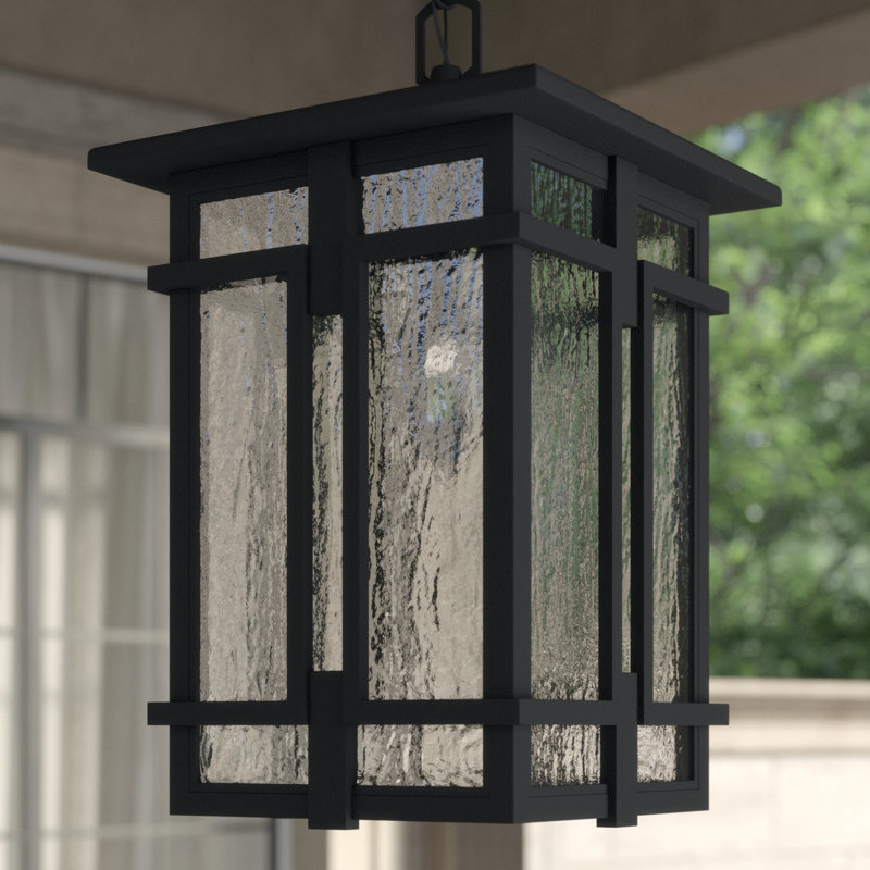 Tucker Museum Black 1 -Bulb 17.5" H LED Outdoor Hanging Lantern, Incandescent