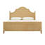 Bed Frame with Arched Headboard, Side Rails, and Footboard in Rattan with Wood Feet-6313005