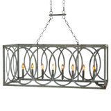 New Orleans 8 - Light Kitchen Island Rectangle Chandelier